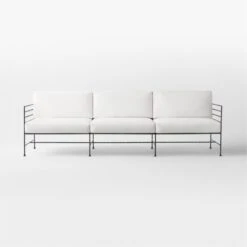 Marteau Black Iron Outdoor Sofa With White Sunbrella® Cushions -Cb2 MarteauSofaSOSSS23