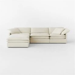 Mattea 4-Piece Neutral Performance Linen Sectional Sofa With Left-Arm -Cb2 Mattea4PcNatLASectSOSSS23