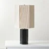 Maya Black Ebonized Oak Wood Table Lamp -Cb2 MayaEbnzdBlkOakTableLampSHS23