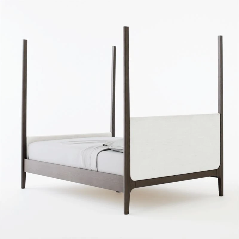 Melrose 4-Poster Charcoal Grey Canopy Queen Bed 7 Melrose 4-Poster Charcoal Grey Canopy Queen Bed - Image 5