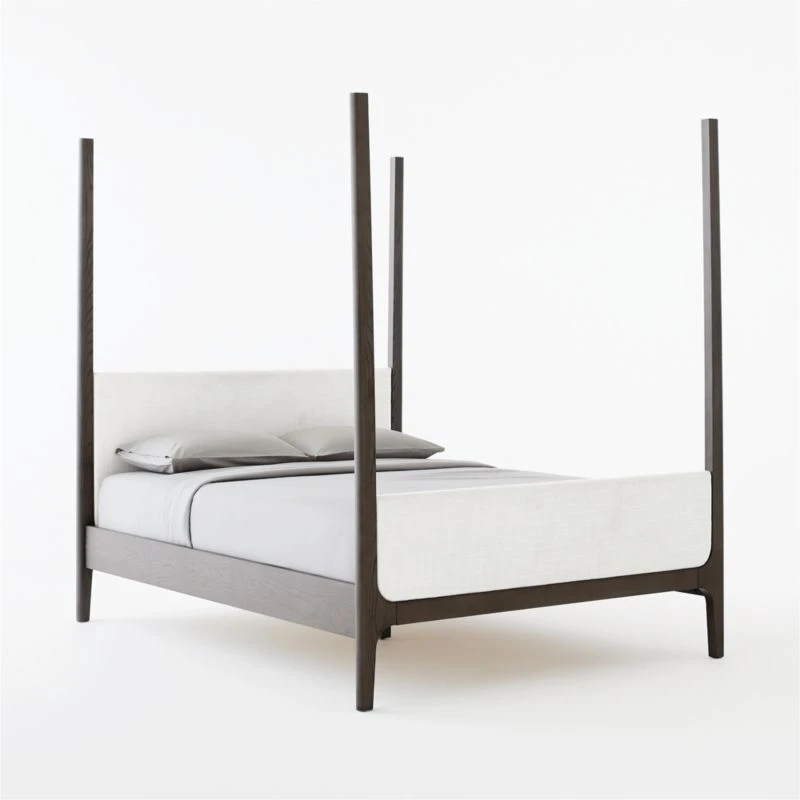 Melrose 4-Poster Charcoal Grey Canopy Queen Bed 5 Melrose 4-Poster Charcoal Grey Canopy Queen Bed - Image 3