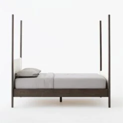 Melrose 4-Poster Charcoal Grey Canopy Queen Bed 12 Melrose 4-Poster Charcoal Grey Canopy Queen Bed -Cb2 MelroseCanopyQBedSDSSS21
