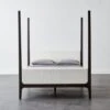Melrose 4-Poster Charcoal Grey Canopy Queen Bed