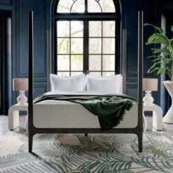 Melrose 4-Poster Charcoal Grey Canopy Queen Bed 15 Melrose 4-Poster Charcoal Grey Canopy Queen Bed -Cb2 MelroseCanopyQueenBedJN21 1x1