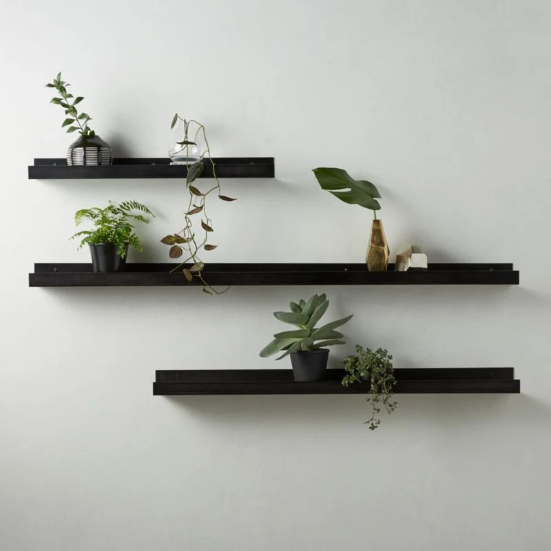Metal Gunmetal Wall Shelf 24" 4 Metal Gunmetal Wall Shelf 24" - Image 2