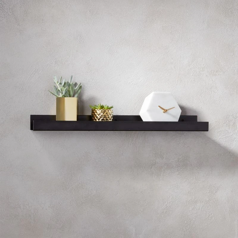 Metal Gunmetal Wall Shelf 24" 5 Metal Gunmetal Wall Shelf 24" - Image 3