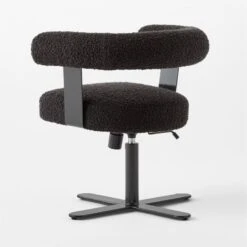 Mezza Charcoal Grey Boucle Office Chair 12 Mezza Charcoal Grey Boucle Office Chair -Cb2 MezzaCharcBclChair3QBSSS23