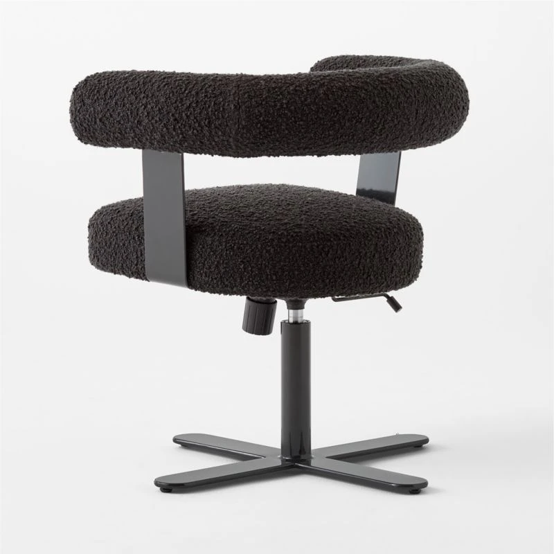 Mezza Charcoal Grey Boucle Office Chair 7 Mezza Charcoal Grey Boucle Office Chair - Image 5