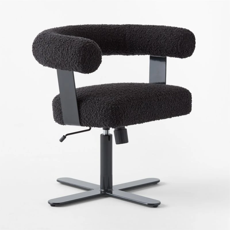 Mezza Charcoal Grey Boucle Office Chair 5 Mezza Charcoal Grey Boucle Office Chair - Image 3