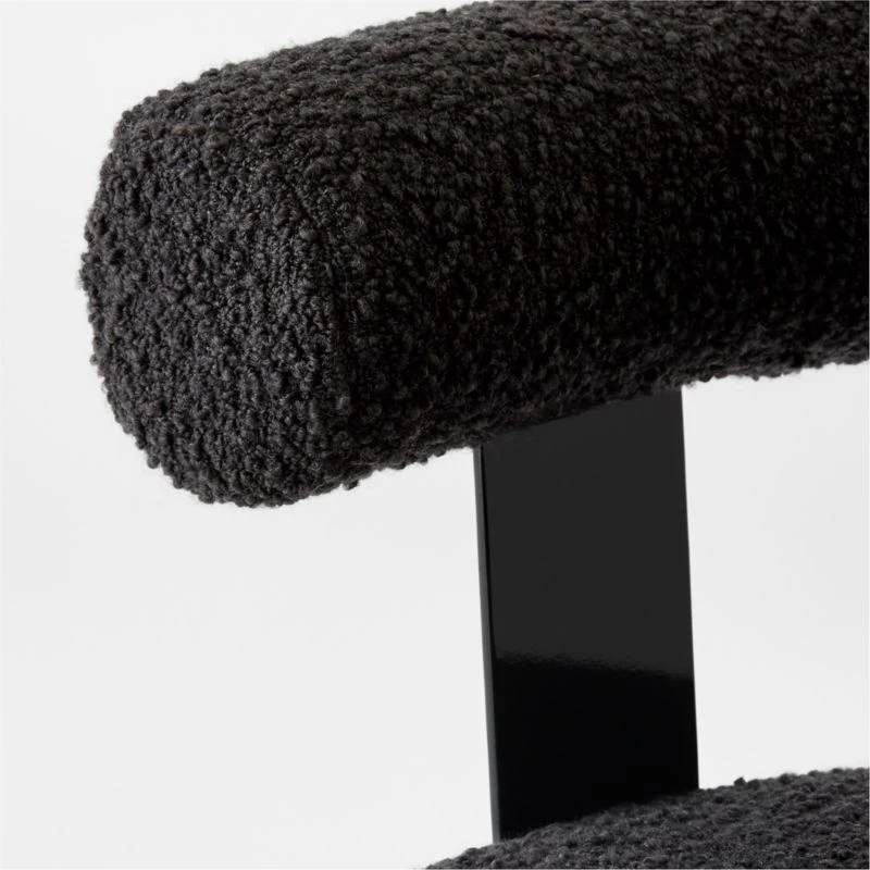 Mezza Charcoal Grey Boucle Office Chair 8 Mezza Charcoal Grey Boucle Office Chair - Image 6