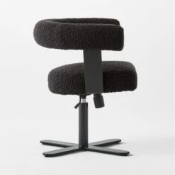 Mezza Charcoal Grey Boucle Office Chair 11 Mezza Charcoal Grey Boucle Office Chair -Cb2 MezzaCharcBclChairSDSSS23