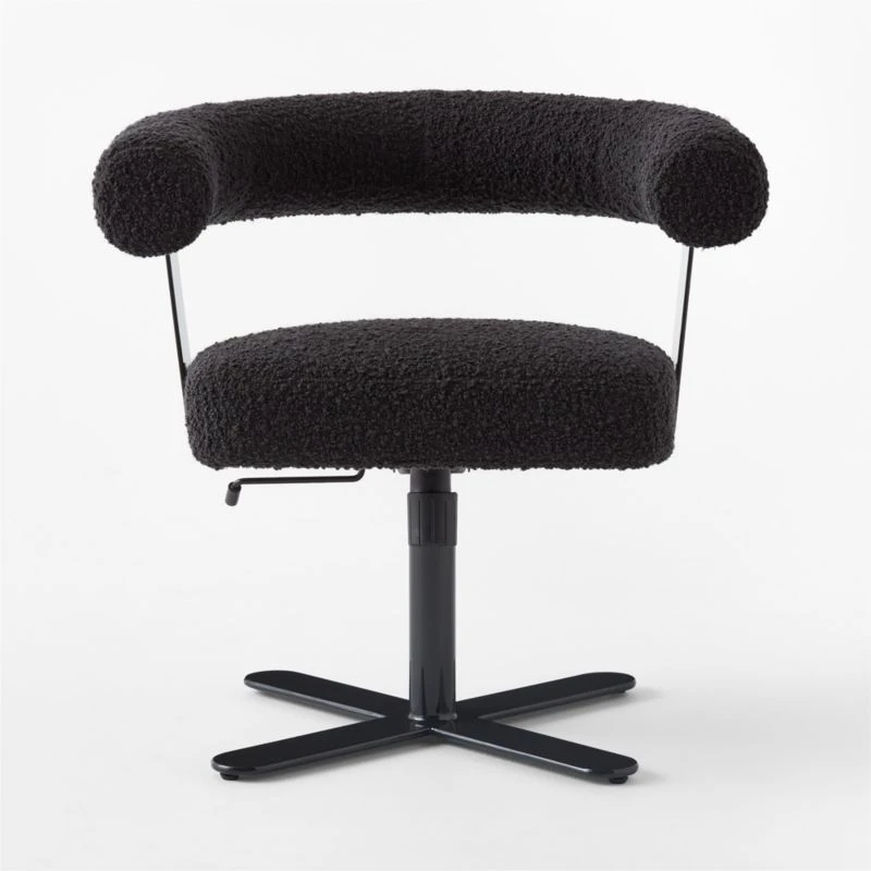 Mezza Charcoal Grey Boucle Office Chair 4 Mezza Charcoal Grey Boucle Office Chair - Image 2