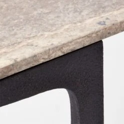 Milan Grey Travertine And Metal Console Table 13 Milan Grey Travertine And Metal Console Table -Cb2 MilanGreyTrvrtnCnslTableAVSSS22