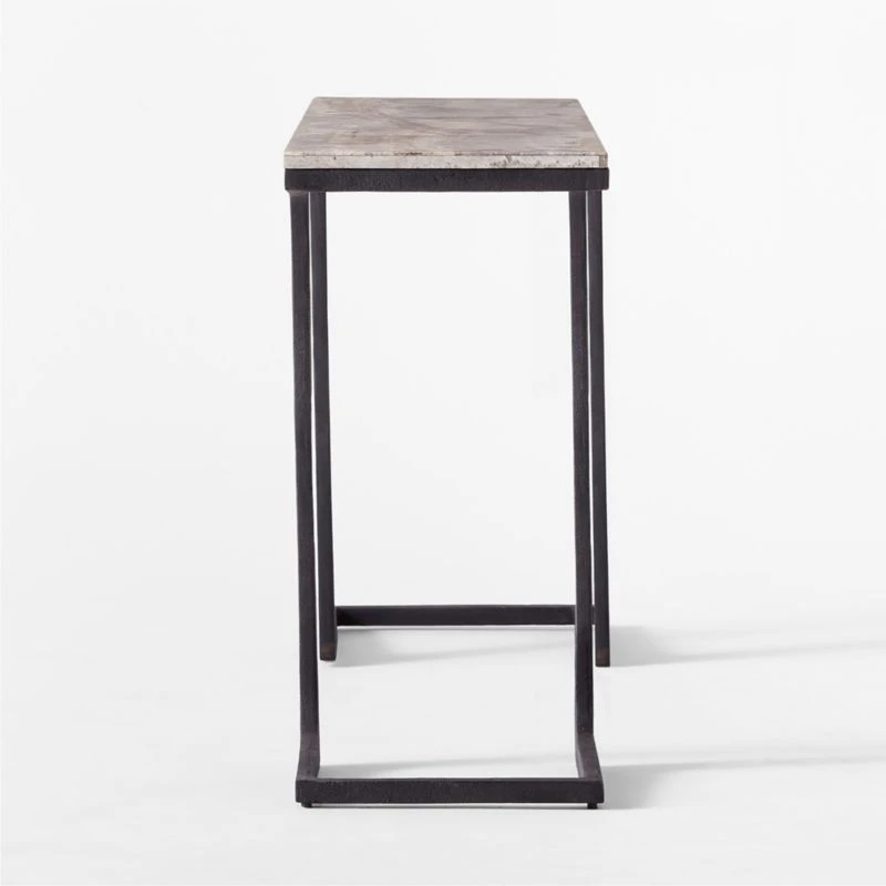 Milan Grey Travertine And Metal Console Table 7 Milan Grey Travertine And Metal Console Table - Image 5