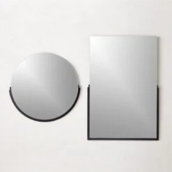 Mimi Rectangular Black Wall Mirror 24"x36" 9 Mimi Rectangular Black Wall Mirror 24"x36" -Cb2 MimiMttBkWallMrrrsGrpFHS22