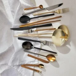 Set Of 6 Mini Gold Cocktail Forks 9 Set Of 6 Mini Gold Cocktail Forks -Cb2 MiniSpoonsTiltBrushedSilverAG20 1x1
