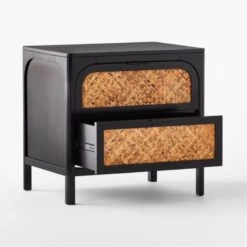 Miri 2-Drawer Black Cane Nightstand 12 Miri 2-Drawer Black Cane Nightstand -Cb2 MiriNightstand3QAVSSF21