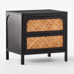 Miri 2-Drawer Black Cane Nightstand 11 Miri 2-Drawer Black Cane Nightstand -Cb2 MiriNightstand3QSSF21