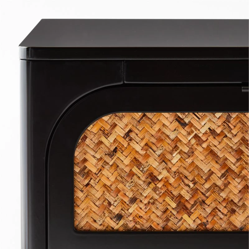 Miri 2-Drawer Black Cane Nightstand 9 Miri 2-Drawer Black Cane Nightstand - Image 7