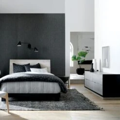 Leno Black And Natural Handwoven Jute Area Rug 5'x8' 13 Leno Black And Natural Handwoven Jute Area Rug 5'x8' -Cb2 MirissaWhitewashedQueenBedFB21 1x1V2 1