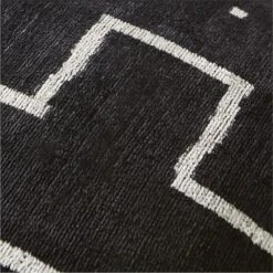 Lines Turkish Black Silk Throw Pillow With Feather-Down Insert 20" -Cb2 ModernLnTkSkPlwCv20X20inAV2SSF21