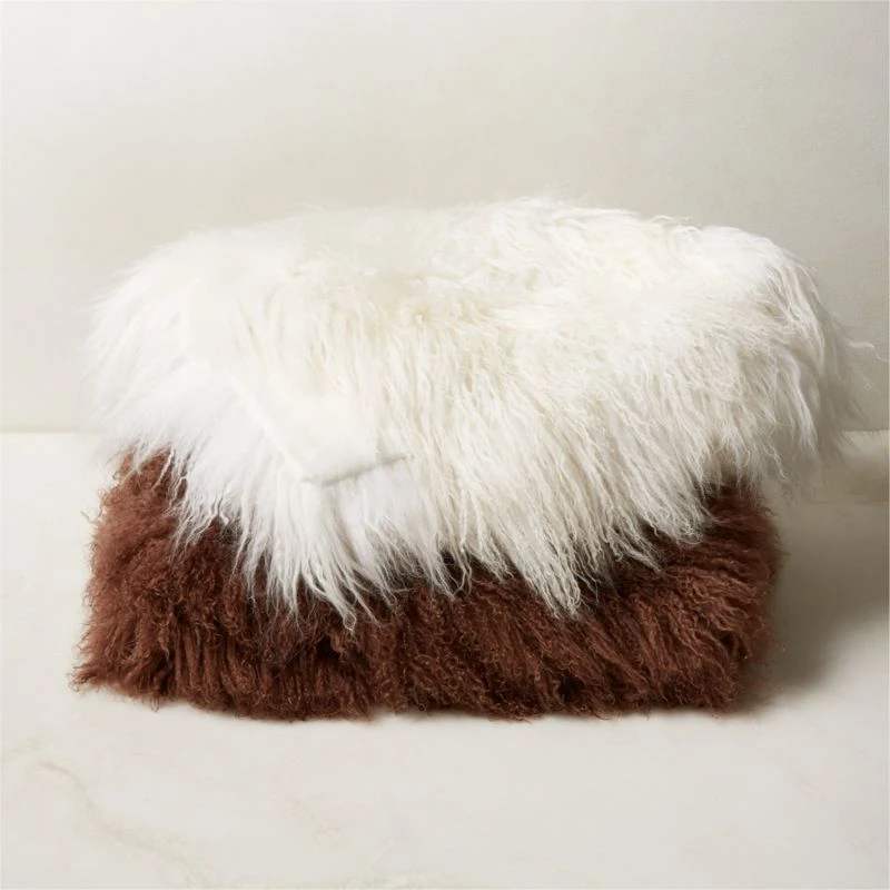 Mongolian Brown Sheepskin Fur Throw Blanket 7 Mongolian Brown Sheepskin Fur Throw Blanket - Image 5