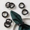 Moore Porcelain Black Napkin Rings Set Of 8 -Cb2 MooreShnyBlkPrclnNpknRngS8SHF22