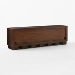 Moti Brown And White Mango Wood Media Console -Cb2 MotiMediaCredenza3QBSSS23