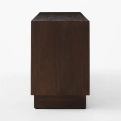 Moti Brown And White Mango Wood Media Console -Cb2 MotiMediaCredenzaSDSSS23