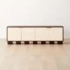 Moti Brown And White Mango Wood Media Console -Cb2 MotiMediaCredenzaSHS23