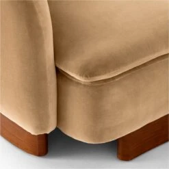 Muir Camel Velvet Curved Sofa 19 Muir Camel Velvet Curved Sofa -Cb2 MuirCamelVlvtCrvdSofaAVSSS23