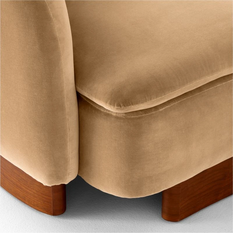 Muir Camel Velvet Curved Sofa 11 Muir Camel Velvet Curved Sofa - Image 9