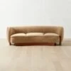 Muir Camel Velvet Curved Sofa -Cb2 MuirCamelVlvtCrvdSofaSHS23