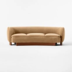 Muir Camel Velvet Curved Sofa 15 Muir Camel Velvet Curved Sofa -Cb2 MuirCamelVlvtCrvdSofaSOSSS23