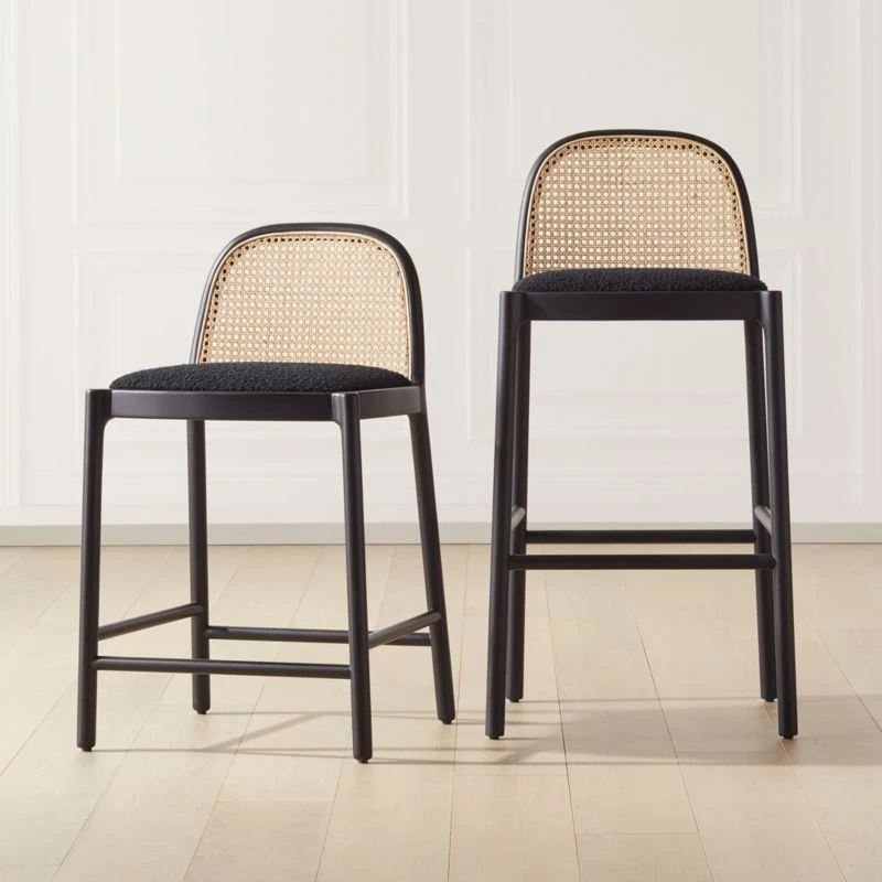 Nadia Black Cane Counter Stool 4 Nadia Black Cane Counter Stool - Image 2