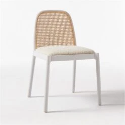 Nadia White Cane Woven Chair -Cb2 NadiaWhiteCaneChair3QF20