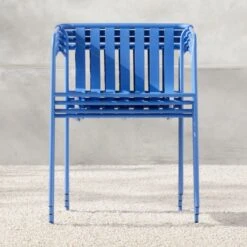 Navene Blue Outdoor Dining Armchair -Cb2 NaveneBlueDiningChairROS21 1x1