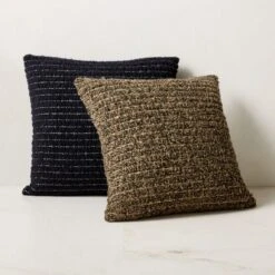 Nazare Brown Throw Pillow With Down-Alternative Insert 23'' -Cb2 NazarePillowGroupFHS23