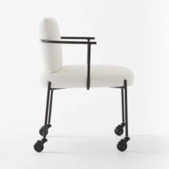 Neli White Boucle Office Chair -Cb2 NeliWhtBclOfficeChairSDSSF22