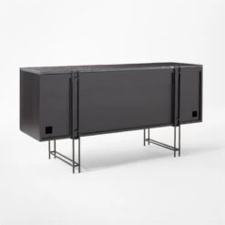 Nero Black Marble Credenza -Cb2 NeroHiGlossMdCredenz3QBSSF22
