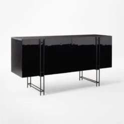 Nero Black Marble Credenza -Cb2 NeroHiGlossMdCredenza3QSSF22