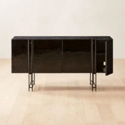 Nero Black Marble Credenza -Cb2 NeroHiGlossMdCredenzaROF22