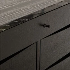 New England Black Ebonized Oak Wood Console Table Cabinet Model 7706 -Cb2 NewEnglandBkConsoleCbntAVSSF22