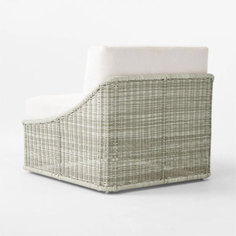 Nino Ivory Rattan Outdoor Lounge Chair With Ivory Boucle Sunbrella® Cushions 9 Nino Ivory Rattan Outdoor Lounge Chair With Ivory Boucle Sunbrella® Cushions - Image 7