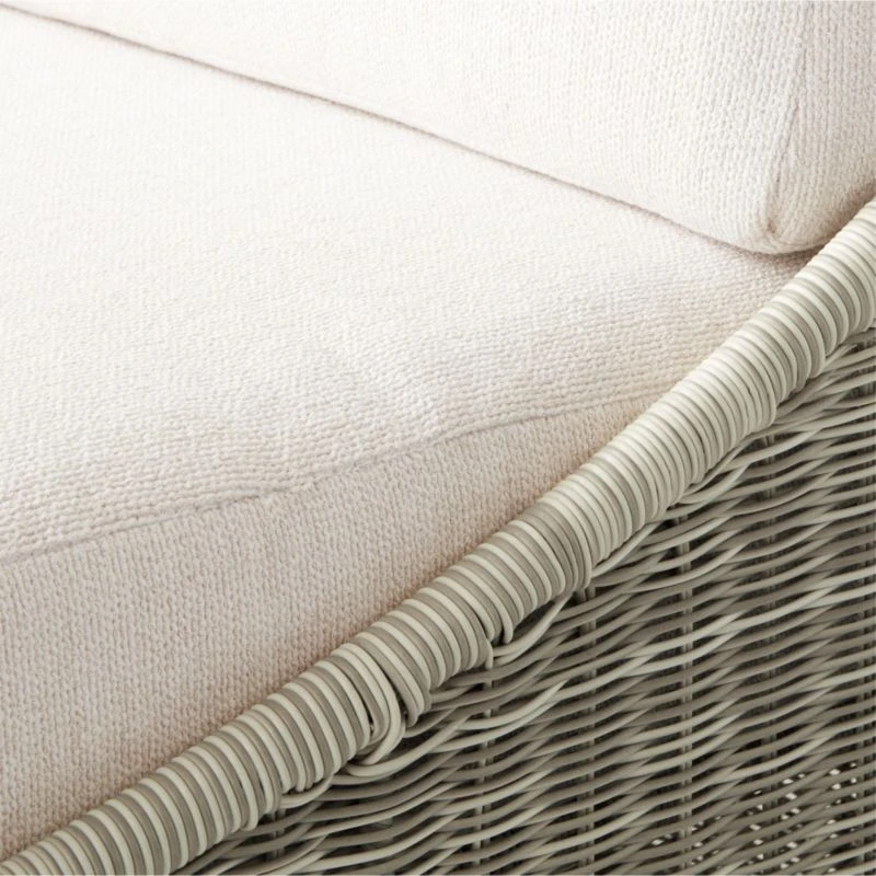 Nino Ivory Rattan Outdoor Lounge Chair With Ivory Boucle Sunbrella® Cushions 10 Nino Ivory Rattan Outdoor Lounge Chair With Ivory Boucle Sunbrella® Cushions - Image 8