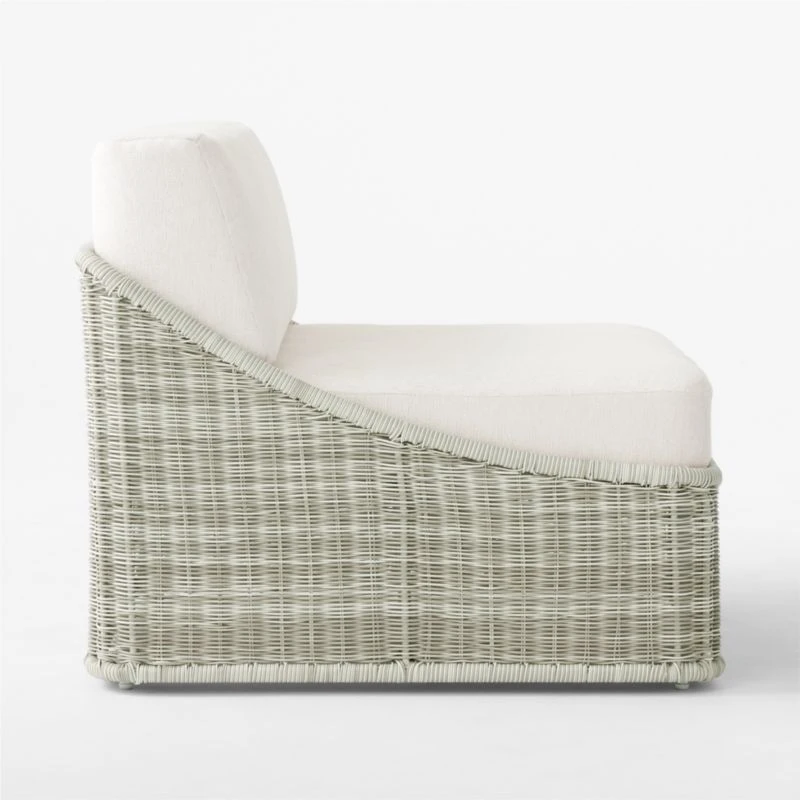 Nino Ivory Rattan Outdoor Lounge Chair With Ivory Boucle Sunbrella® Cushions 8 Nino Ivory Rattan Outdoor Lounge Chair With Ivory Boucle Sunbrella® Cushions - Image 6