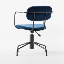 Nyle Navy Blue Velvet Office Chair -Cb2 NyleNavyVlvtChair3QBSSS23