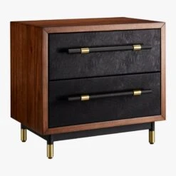 Oberlin 2-Drawer Faux Leather And Wood Nightstand 13 Oberlin 2-Drawer Faux Leather And Wood Nightstand -Cb2 OberlinNighstand3QFS18