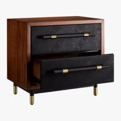 Oberlin 2-Drawer Faux Leather And Wood Nightstand 14 Oberlin 2-Drawer Faux Leather And Wood Nightstand -Cb2 OberlinNighstandAVS18