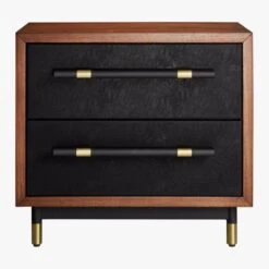 Oberlin 2-Drawer Faux Leather And Wood Nightstand 12 Oberlin 2-Drawer Faux Leather And Wood Nightstand -Cb2 OberlinNighstandS18